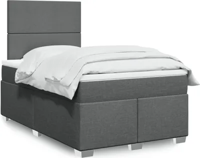 Produktbild von vidaXL Boxspringbett mit Matratze Dunkelgrau 120x190 cm Stoff