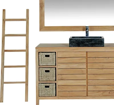 Produktbild von Teako Design Handtuchhalter Vara Teak Massivholz 140x40x4 cm