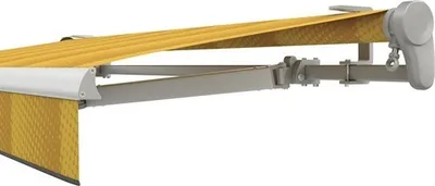 Produktbild von SOLUNA Gelenkarmmarkise Trend 2,5x2 Stoff Dessin J200 Gestell Silber eloxiert Antrieb rechts inkl. Motor, Wandschalter,N