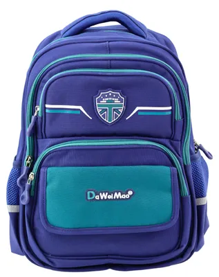 Produktbild von Kinderschulrucksack mit Brustgurt, Marineblau/Grün, 20 l, 38 cm