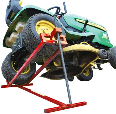 Produktbild von VOUNOT Rasenmäherheber, Teleskop Rasentraktorheber, Hebevorrichtung 400kg Rot