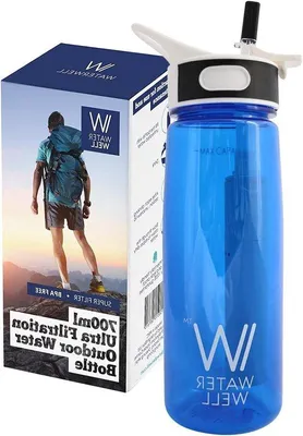 Image de Bouteille d'eau de voyage, élimine 99,9 % des bactéries, idéale pour le camping et les activités de plein air