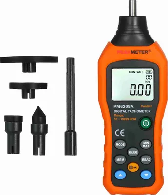 Obrázok produktu pre Tachometer Vysoká presnosť 50 až 19999RPM Podsvietený displej Prenosný digitálny tachometer s kontaktom