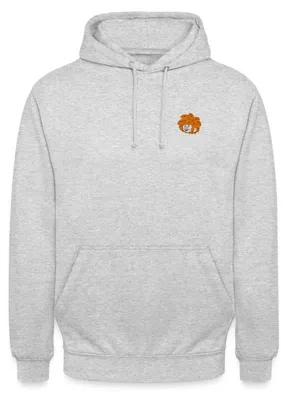 Produktbild von Spreadshirt Pumuckl Stickdesign Uni Hoodie, M, Hellgrau meliert
