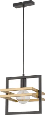 Image de Lampe suspendue industrielle loft noir-doré Merci 1xE27 15W Sigma Lighting