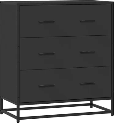 Zdjęcie produktu dla Szafka, czarna, 68x35x76 cm, materiał drewnopochodny i metal
