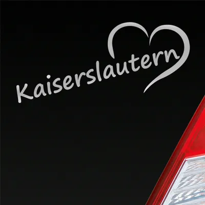 Produktbild von Auto Aufkleber Kaiserslautern Herz Stadt City Liebe Love 20x8 cm Silber Sticker Heckscheibenaufkleber