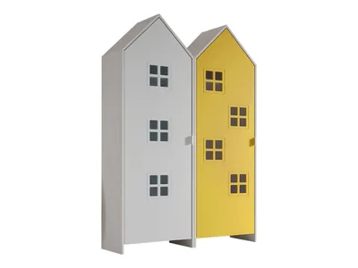 Schrank Casami Bruges 37 x 115,2 x 171,3 cm MDF Weiß Gelb