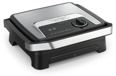 Produktbild von Tefal Inicio Adjust GC272D10, Schwarz, Edelstahl, Rechteckig, Drehregler, Feuerrost, 290 x 260 mm, 1 Zone(n)