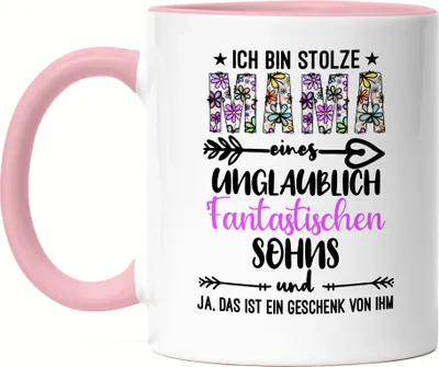 Produktbild von Ich bin stolze Mama Tasse Rosa Muttertag Geschenk Idee Sohn Mutter Geburtstag