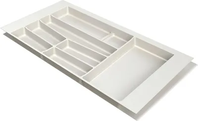 Produktbild von Volpato Besteckeinsatz - moderner Besteckkasten ideal als Besteck Organizer für KB 900mm, Kunststoff in Weiß