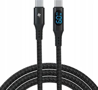 Image de Câble USB-C vers USB-C, charge rapide 20 V/3 A, PD 60 W, 100 cm, 1 m, avec écran