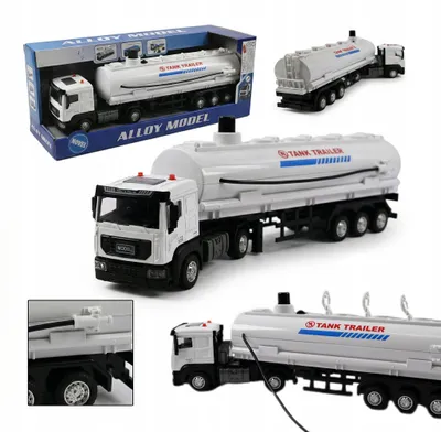 Produktbild von Großer Tankwagen Spielzeug LKW mit Licht & Sound - Realistische Wasserpumpe für Kinder