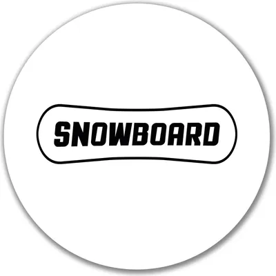 Produktbild von Huuraa Aufkleber Snowbord Schriftzug 10cm rund Sticker Geschenkidee
