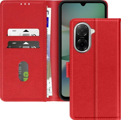 Produktbild von Avizar, Hülle Redmi A5 Portemonnaie mit Videoständer, Rot