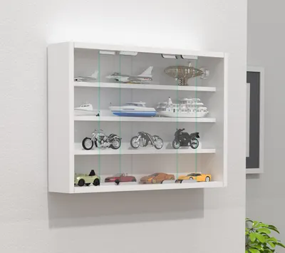 Produktbild von VCM Glasvitrine hängend | Vitrine Glas mit ESG-Sicherheitsglas | Maße: H. 40 x B. 57 x T. 10 cm | Hängevitrine Glas | Modern und platzsparend | Glas Vitrinenschrank - Agisa M