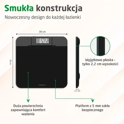 Imagen del producto de Báscula digital medisana PS 520, con proyección en la pared, función de encendido automático, pantalla LCD, vidrio de seguridad, capacidad máxima de 180 kg, Imagen generada por IA