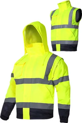 Produktbild von Warn-Isolierjacke Mit Armwiderstand, Gelb, "L", Ce, Lahti