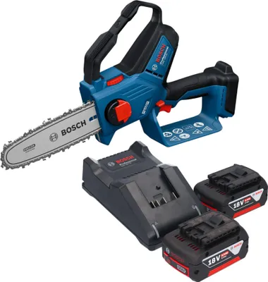 Zdjęcie produktu dla Akumulatorowa pilarka do gałęzi Bosch GKE 18V-20 Professional 18 V 18 cm + 2x akumulator 5,0 Ah + ładowarka