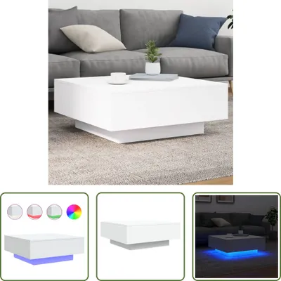 Obrázek produktu pro The Living Store Konferenční stolek s LED světly bílý 80x80x31 cm