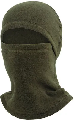 Produktbild von Winddichte Fleece-Mütze für Herbst und Winter, uni, grün, mit Maske und Nackenband