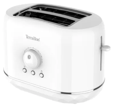 Toaster 2 Schlitze 870 W 6 Stufen Auftauen Aufwärmen Weiß