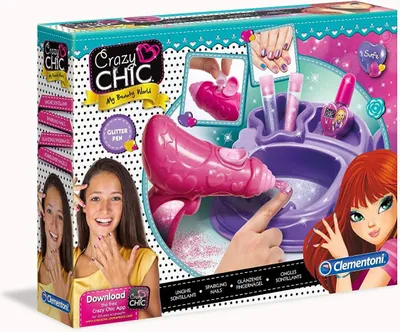 Zdjęcie produktu dla Clementoni Crazy Chic : Unghie Scintillanti, Zestaw do malowania paznokci dla dzieci, 6 lat(a), Wymagane baterie, Plastik, Wielobarwny