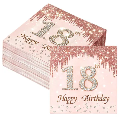 Servietten 18. Geburtstag Mädchen, 1 Stück