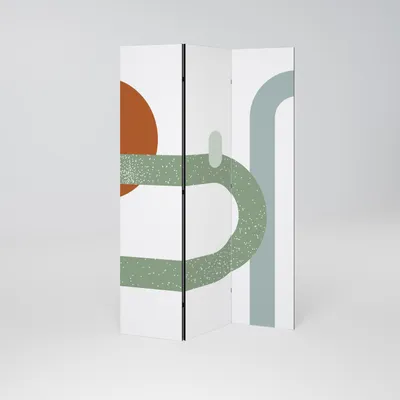 Produktbild von SpaceRebels Paravent Raumteiler - 3-teilig Raumtrenner, Druck 2-Seite - Raumtrenner - Trennwand Wohnung - Room Divider - Spanische Wand Deko Modern Sichtschutz
