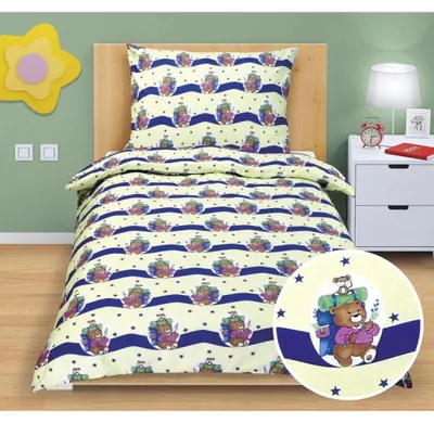 Obrázek produktu pro Bavlněné povlečení dětské junior - 140x200 cm. 70x90 - modrá