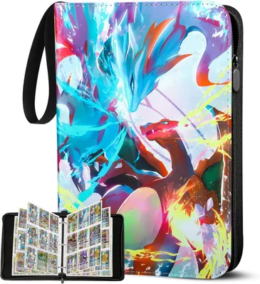 Produktbild von Sammelalbum für Pokemon Karten, 50 Seiten 900 Taschen Sammelkarten Album, Tragbar Wasserdicht PolyurethanKarten Halter Heft Ordner Buch, Sammelkartenalben