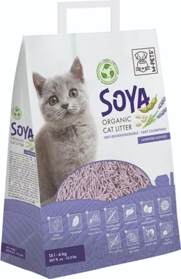 Productafbeelding van M-Pets Soja-strooisel met lavendelgeur, 15 liter