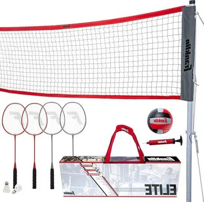 Obrázok produktu pre Prenosná sada na volejbal a bedminton so sieťou a raketami na vonkajšie použitie
