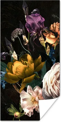 Produktbild von MuchoWow® Poster Blumen - Blumenstrauß - Muster 60x120 cm - Wandschmuck