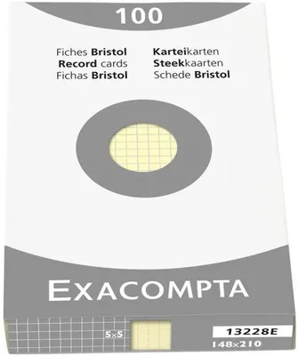 Produktbild von Packung mit 100 Stück Karteikarten ungelocht, DIN A7 74x105mm, 205g, kariert Orange