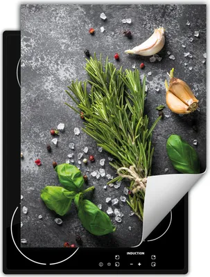 Image de DarHaus Plaque de recouvrement pour cuisinière Une pièce Cuisine Plaque de recouvrement pour plaque vitrocéramique Couverture pour plaque à induction Tapis enroulable 40x52 cm, ardoise - Épices