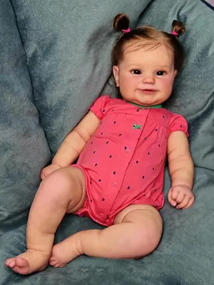 Imagen del producto de Muñeca reborn, 61 cm, de vinilo suave, hecha a mano, para niños a partir de 3 años