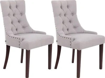 Produktbild von 2er Set Esszimmerstuhl Aberdeen Stoff antik grau