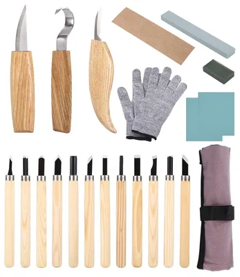 Productafbeelding van Houtsnijgereedschap, 22 Stuks - Houtsnijset voor Beginners en Beeldhouwers
