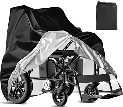 Produktbild von Rollstuhl Abdeckung Wasserdicht 115x70x120 cm, Schutzhaube für Elektrorollstuhl Seniorenmobil Rollator, Staubschutz Wetterschutz Schwarz