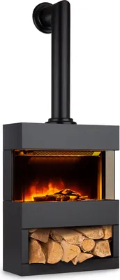 Produktbild von Klarstein Elektrokamin, Elektro Heizungen für Wohnzimmer & Innenräume, Elektrischer Kamin mit LED Flammen, Freistehender Kamin, Heizlüfter mit Timer, Einstellbarer Thermostat, Heizung 1800 W
