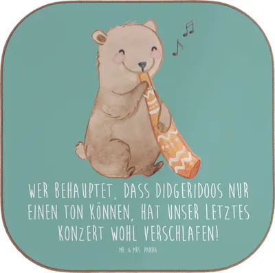 Produktbild von Mr. & Mrs. Panda Tassenuntersetzer Didgeridoo Konzert - Meeresbrise - Geschenk, Holzuntersetzer, gläseruntersetzer, Musiker, Tischuntersetzer, Untersetzer für Gläser