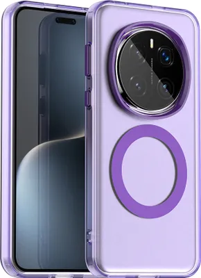 Image de Etui magnétique pour Honor Magic 7 Pro, Etui antichoc fin, mat et translucide Violet