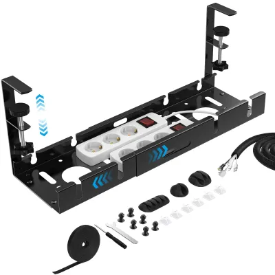 Kabelhalter für Schreibtisch, ausziehbar 35–53,5 cm, ohne Bohren