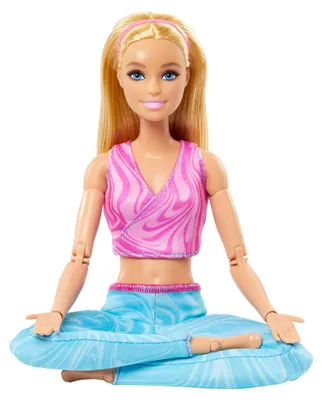 Produktbild von Barbie Made-to-Move-Modepuppe, blond mit abnehmbarem Sportoberteil und Hose, 22 bewegliche „Gelenke“, Modepuppe, Weiblich, 3 Jahr(e), Mädchen, 304,8 mm, 125 g