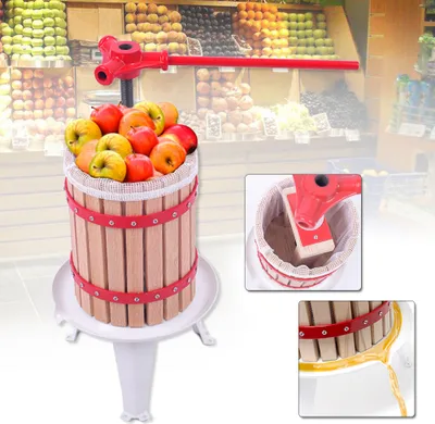 Image de XMTECH Presse-fruits 6L Pressoir mécanique avec filet de pressurage Presse-pomme Presse-fruits Presse-baies