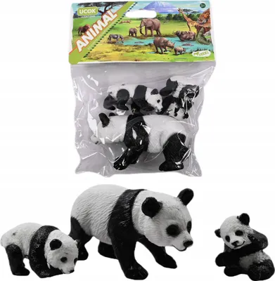 Produktbild von Tierfiguren Set 3 Stück Panda oder Eisbär - Realistische Wildtiere Spielfiguren Kinder