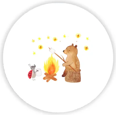 Produktbild von Mr. & Mrs. Panda Kühlschrankmagnet Bär & Marienkäfer Lagerfeuer - Weiß - Geschenk, magnet, haftmagnet, Kühlschrank, Teddy, für fotos