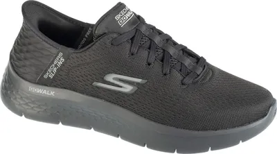 A single black Skechers Go Walk sneaker is shown against a white background.