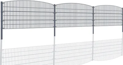Produktbild von Gartenzaun Mattenzaun Doppelstabmattenzaun Anthrazit Grau Rund bis 50 m, Größe:Höhe 0.8 m x Länge 10 m